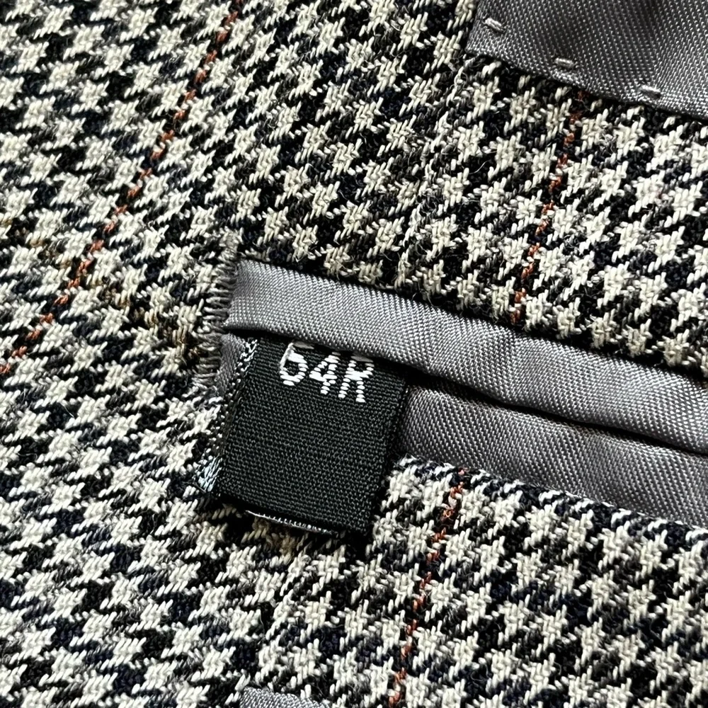 Jean Paul Germain Sport Coat LONDON Blazer Men’s 54R Gray Wool Houndstooth